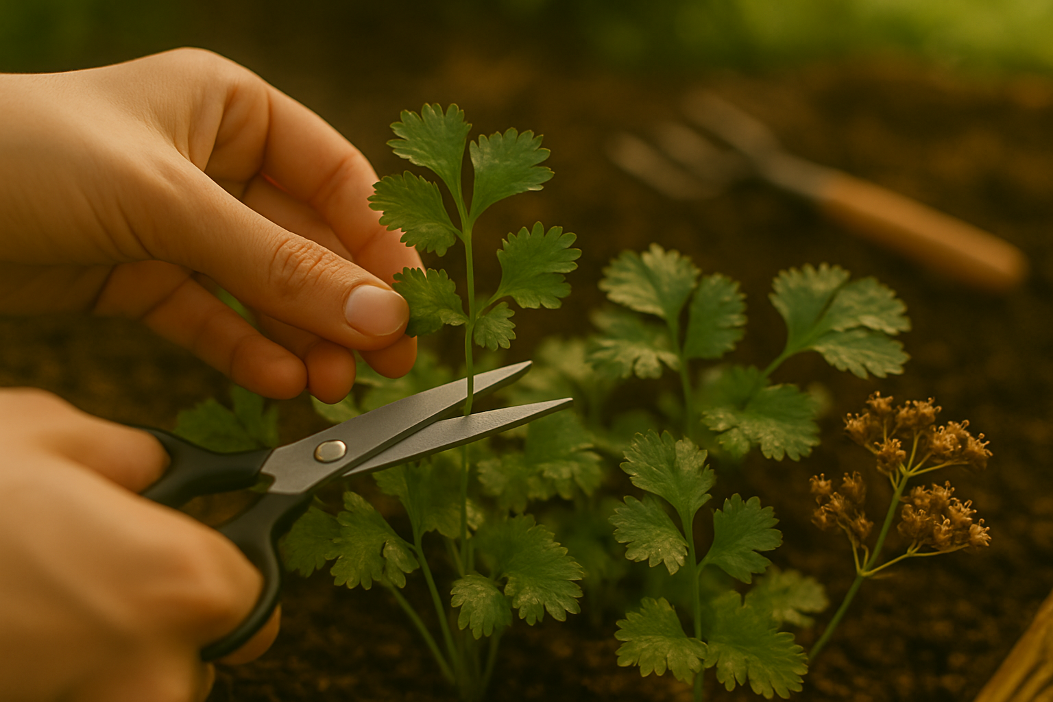 Choosing and Harvesting Cilantro for Drying