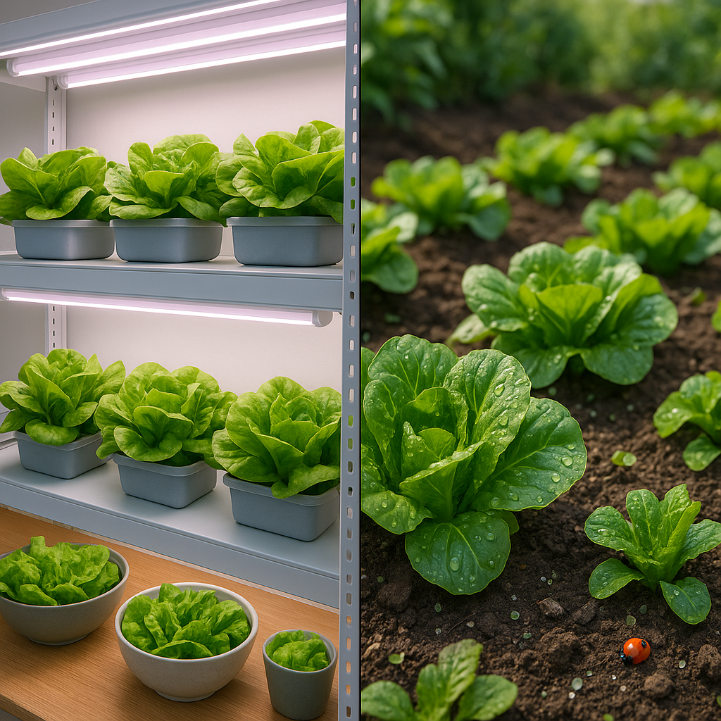 Comparing Indoor and Outdoor Lettuce Growing