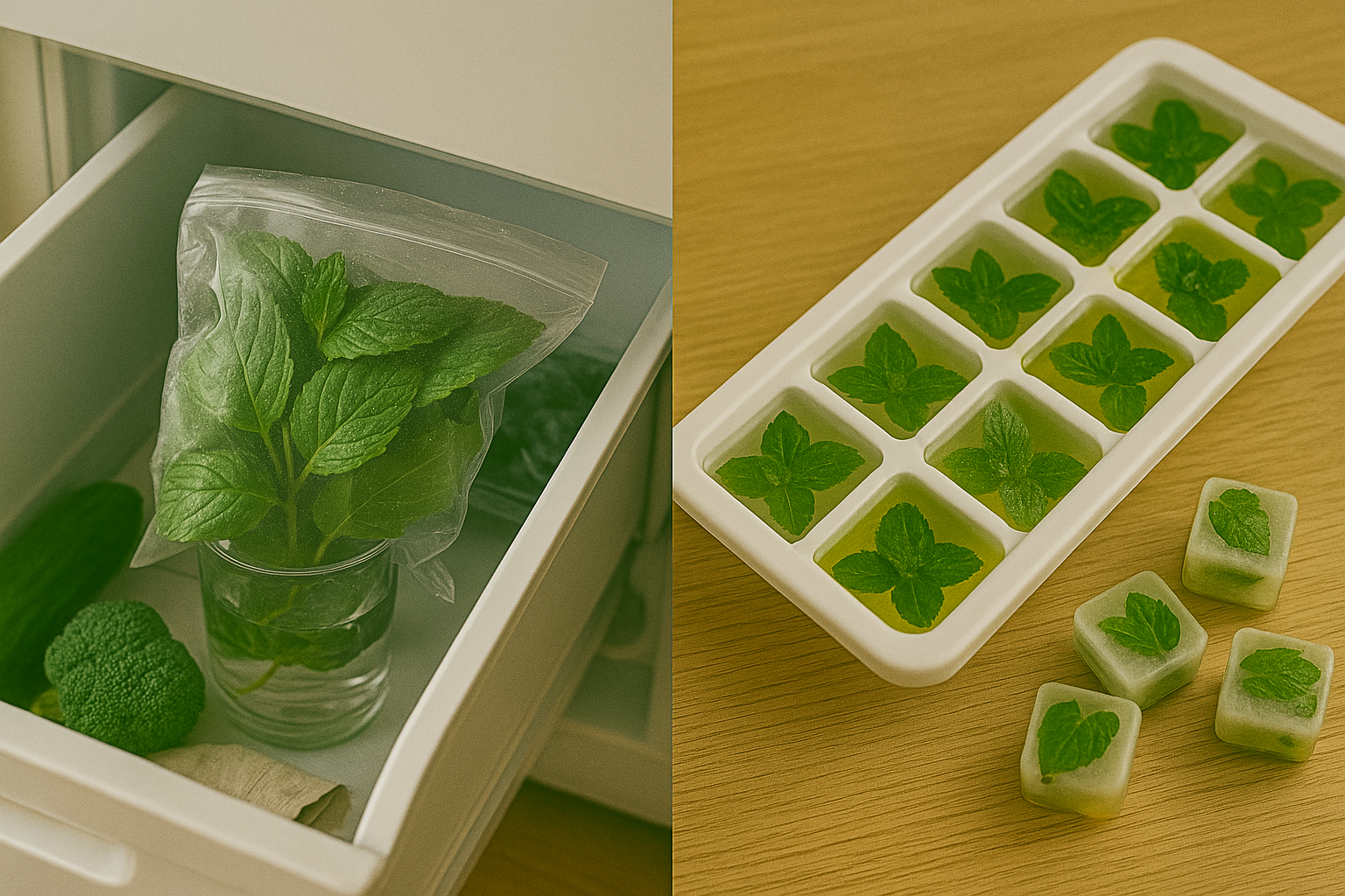 Freezing Mint for Long-Term Storage