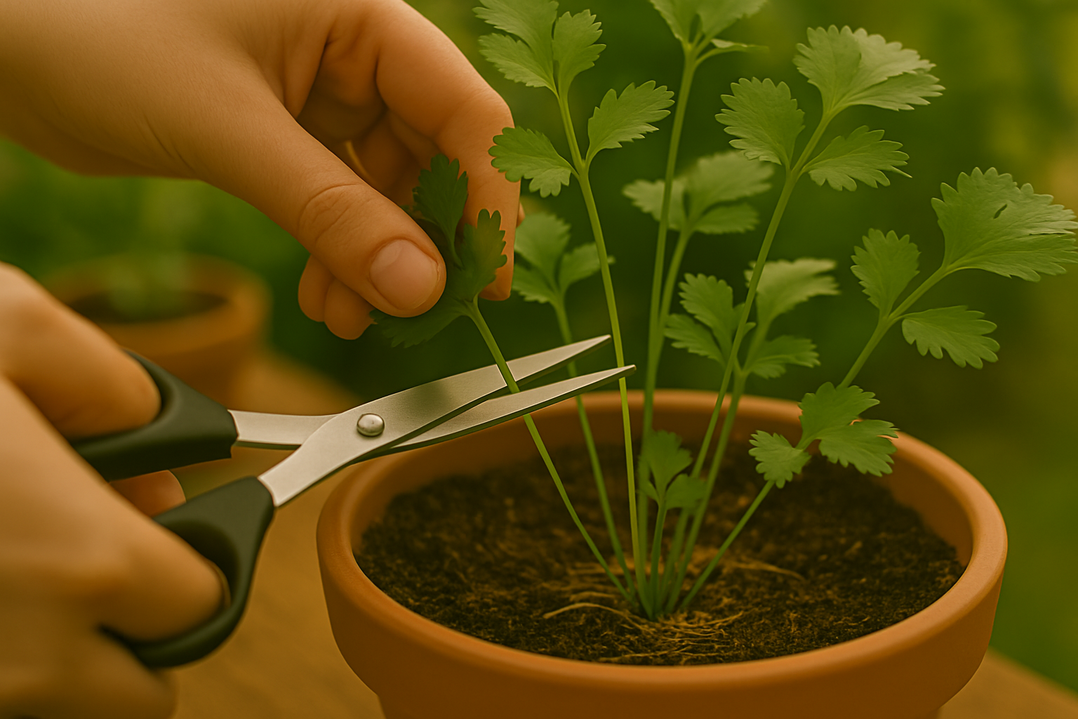 Harvesting Cilantro for Best Flavor