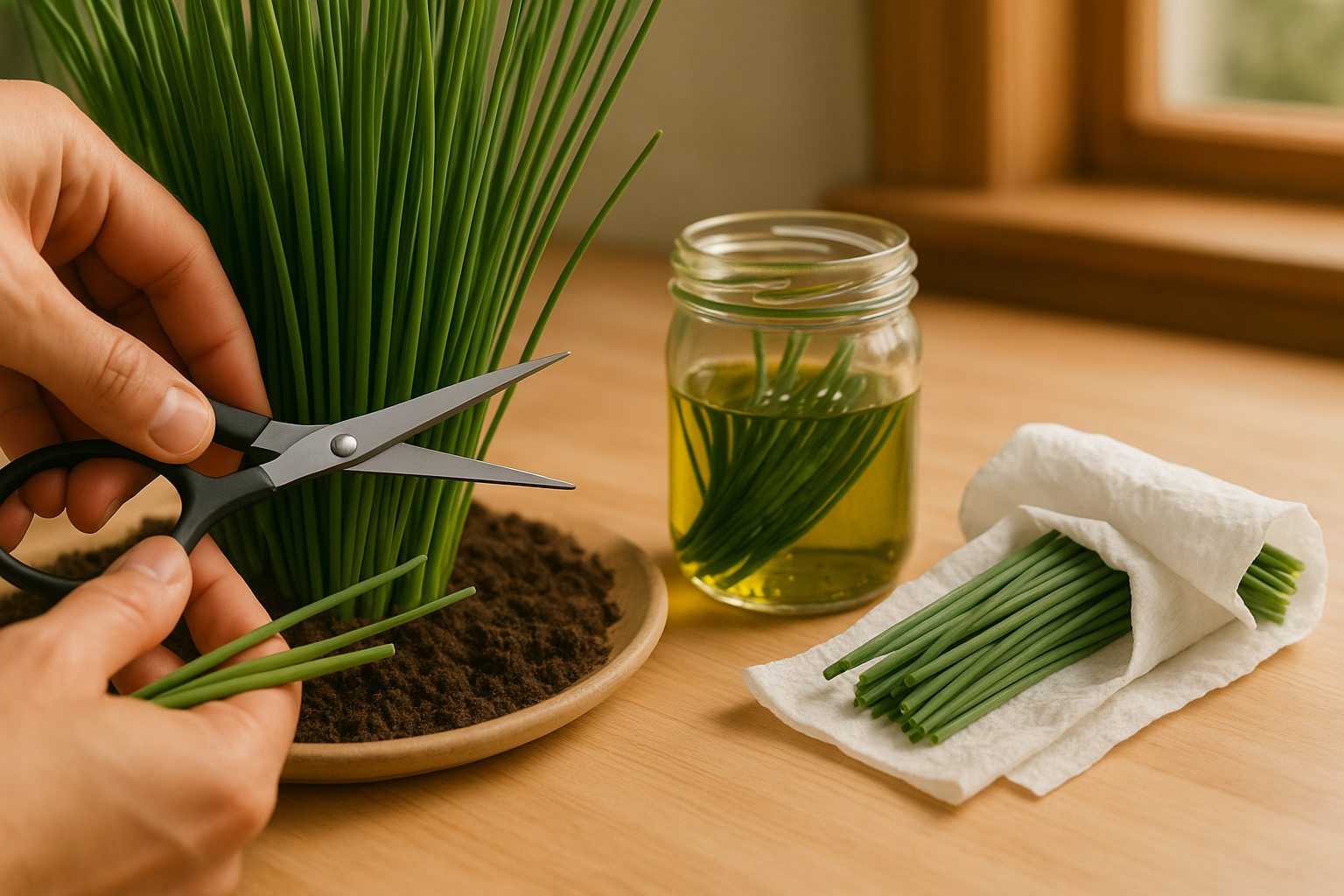 Harvesting Storing and Preserving Chives
