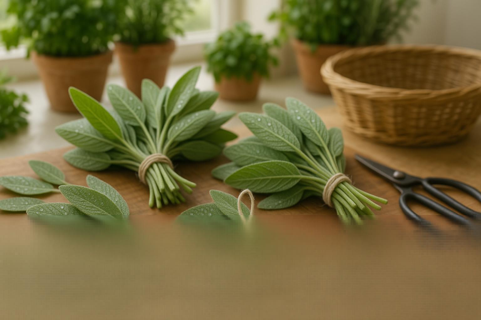 Harvesting and Preparing Sage for Drying