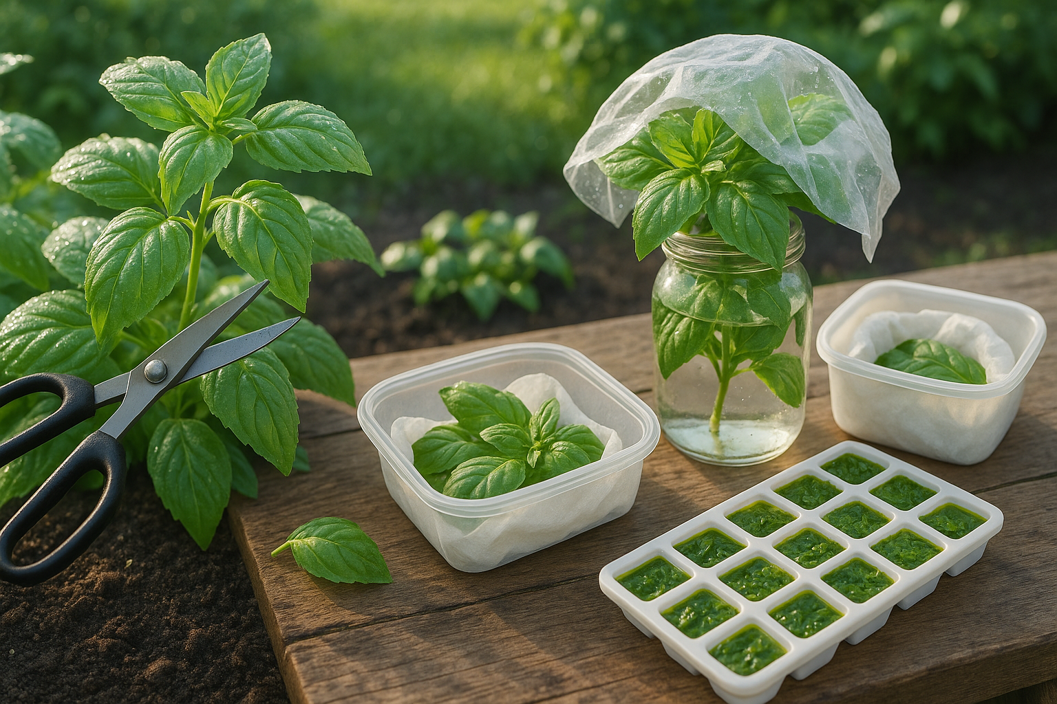 Harvesting and Storing Basil