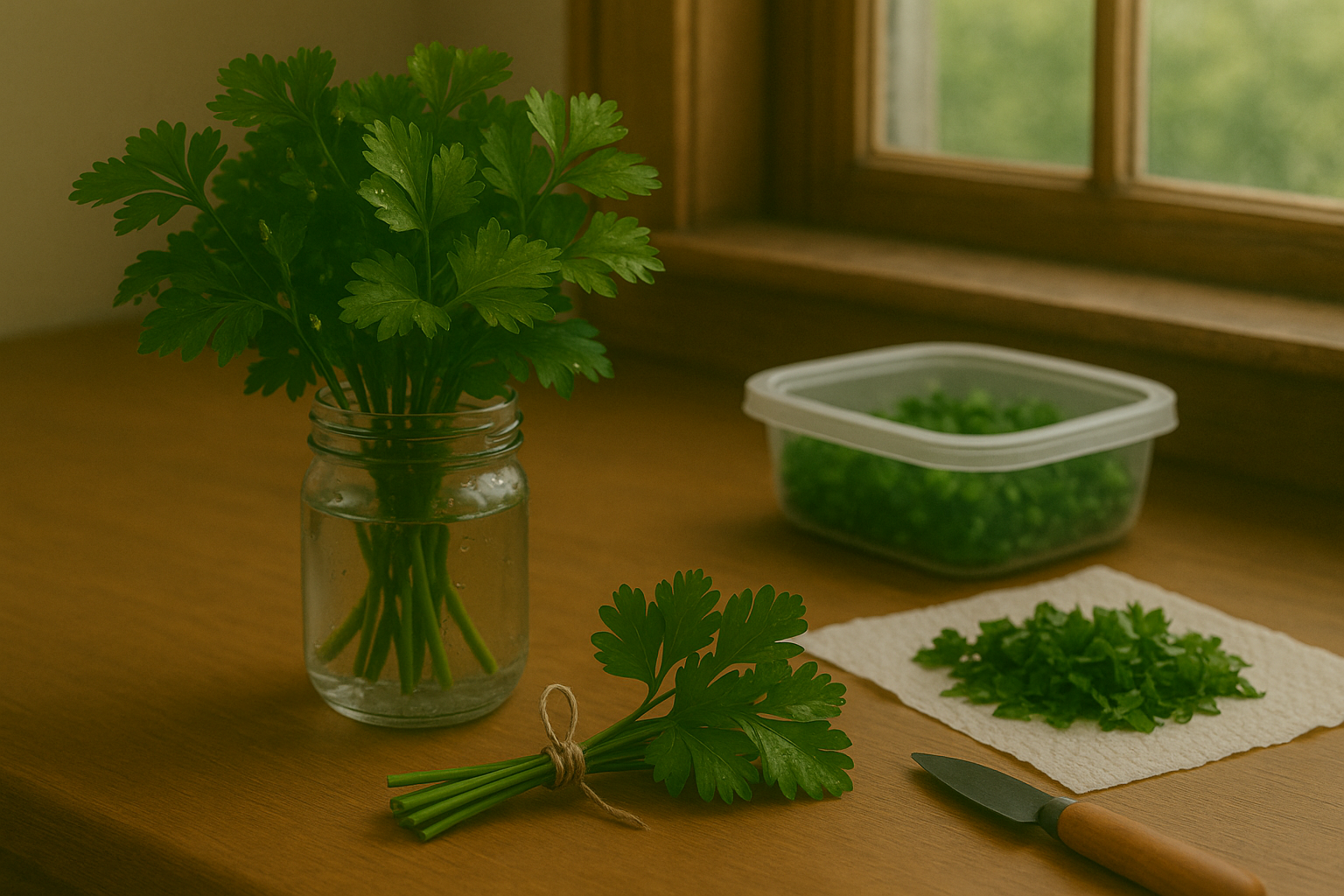 Heading Harvesting and Storing Parsley in Warm Conditions