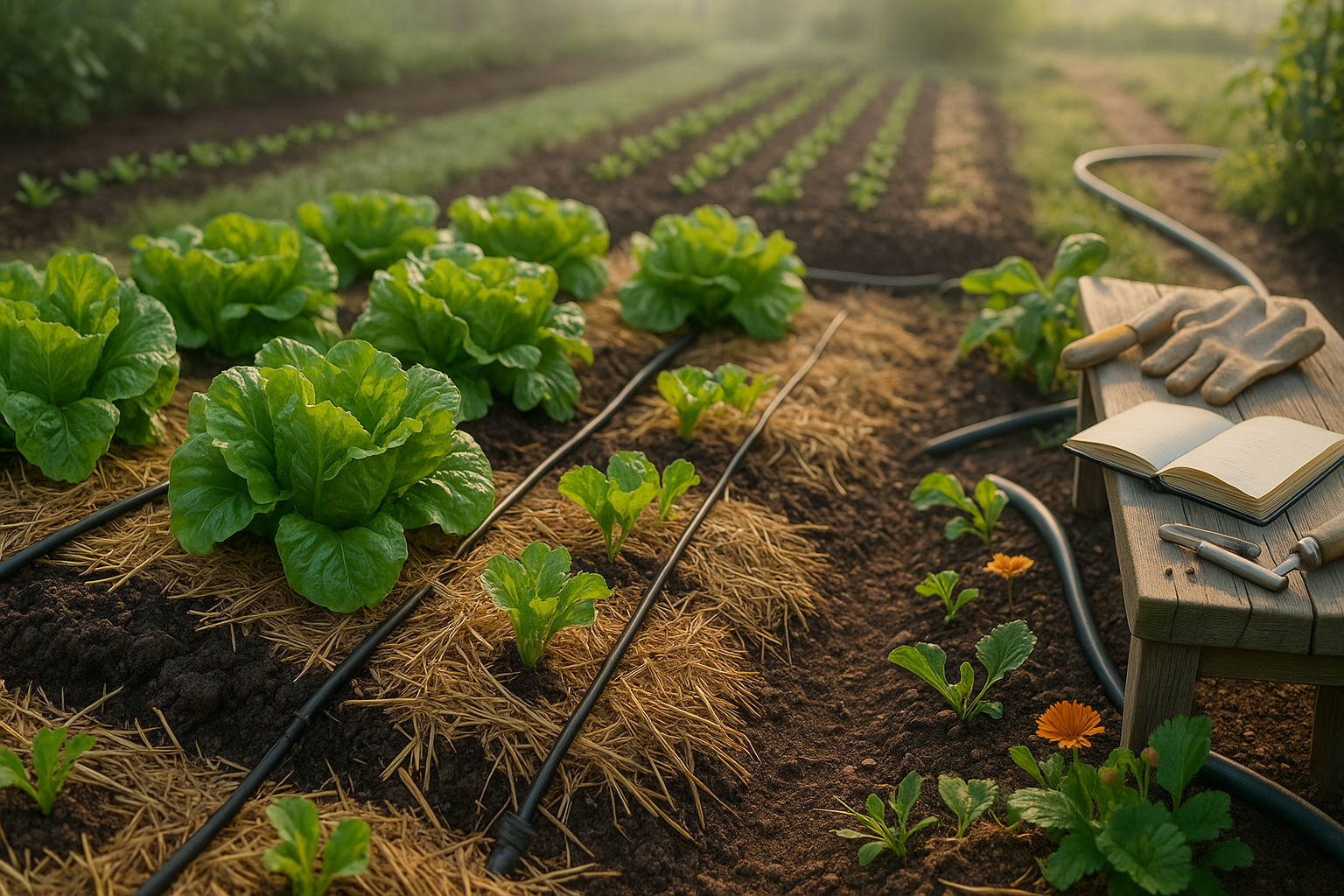 Heading Maximizing Lettuce Growth with Mulching Techniques