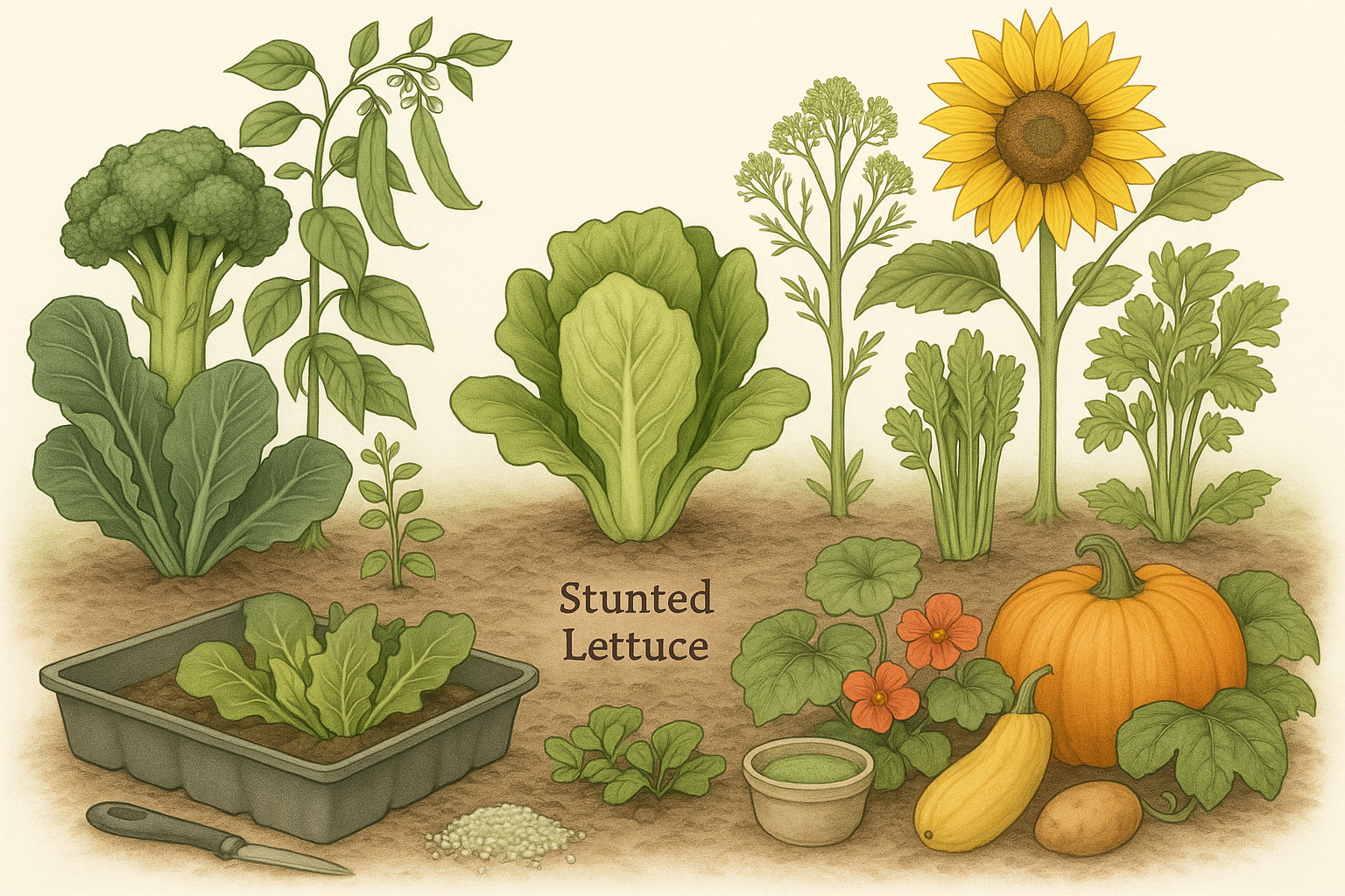 Illustration for Top Plants to Avoid Planting Near Lettuce