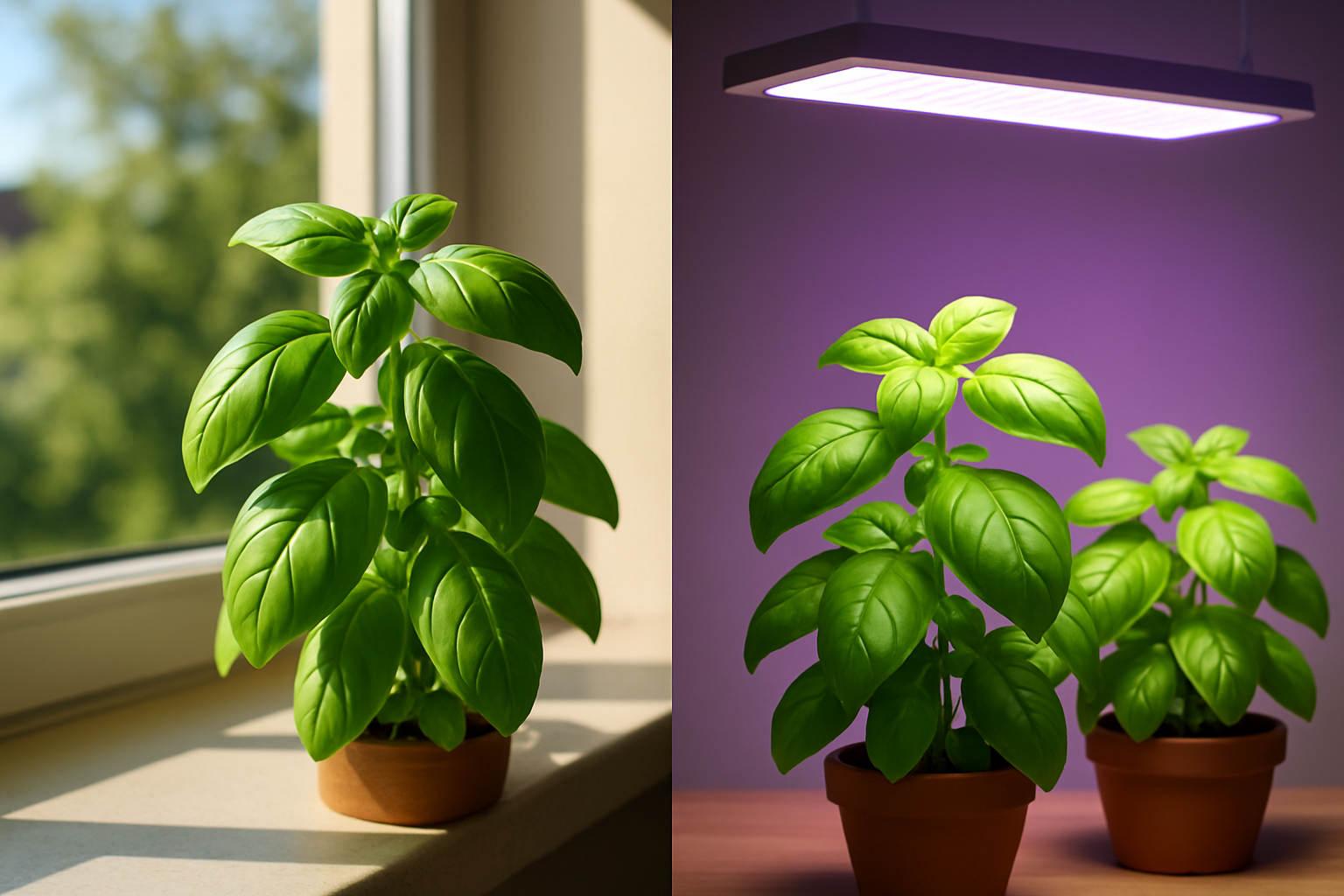 Natural Light vs Grow Lights comparison