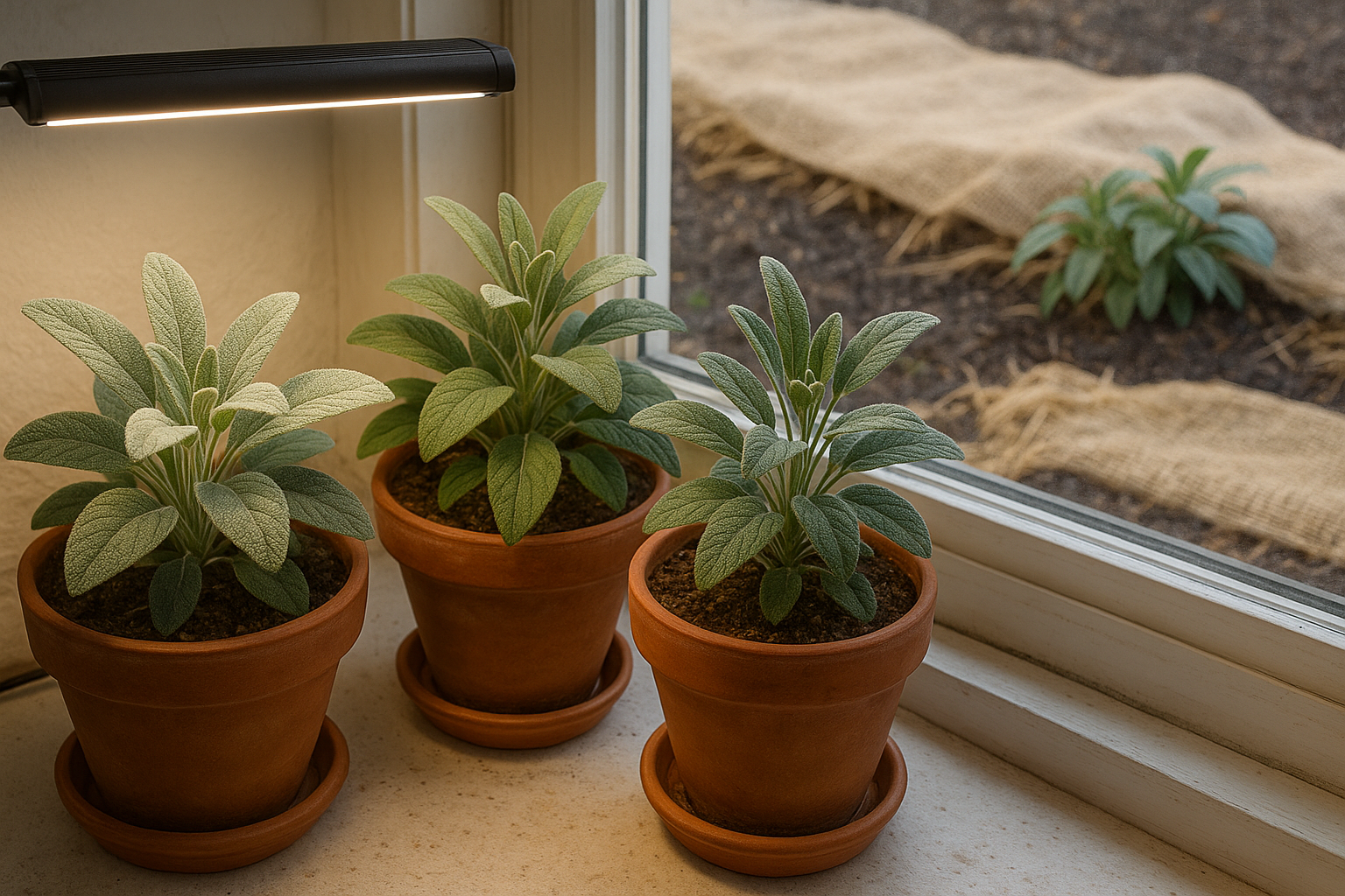 Overwintering Sage Indoors and Outdoors