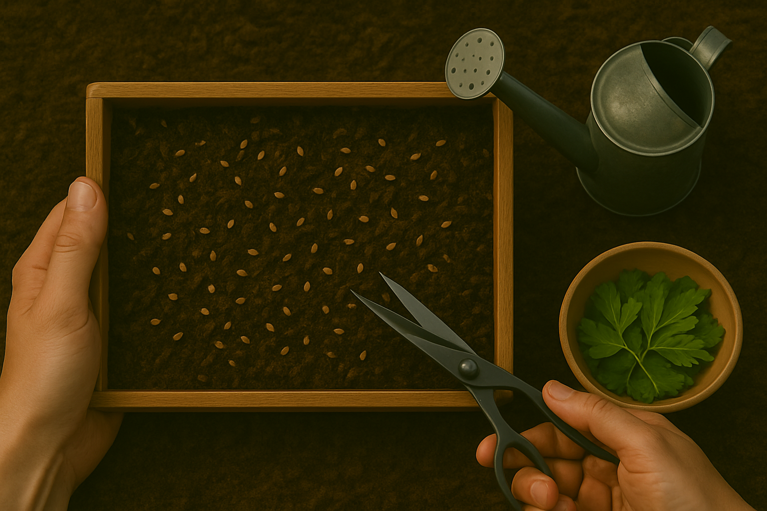 Preparing Soil and Sowing Parsley Seeds