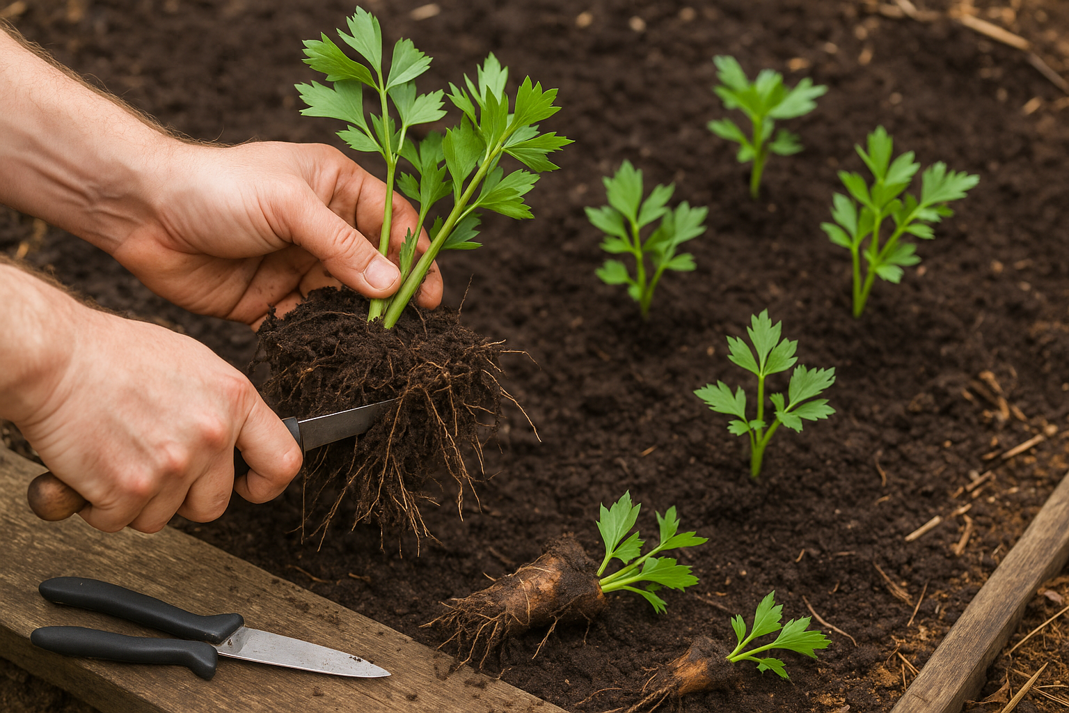Regrowing Lovage from Root Divisions