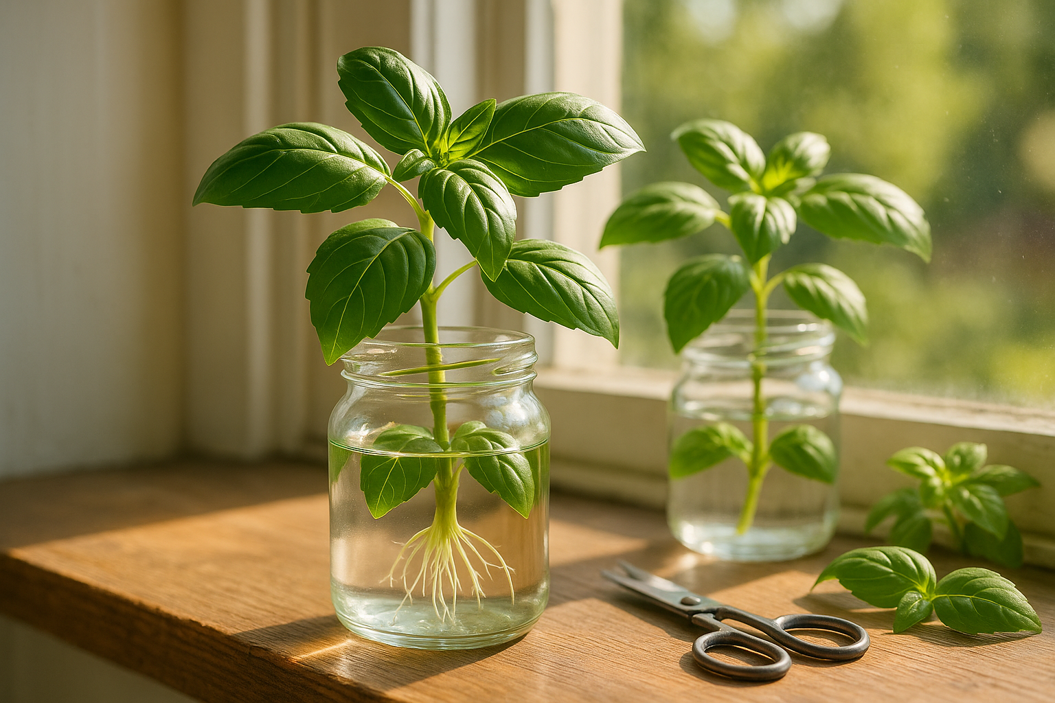 Rooting Basil Cuttings in Water