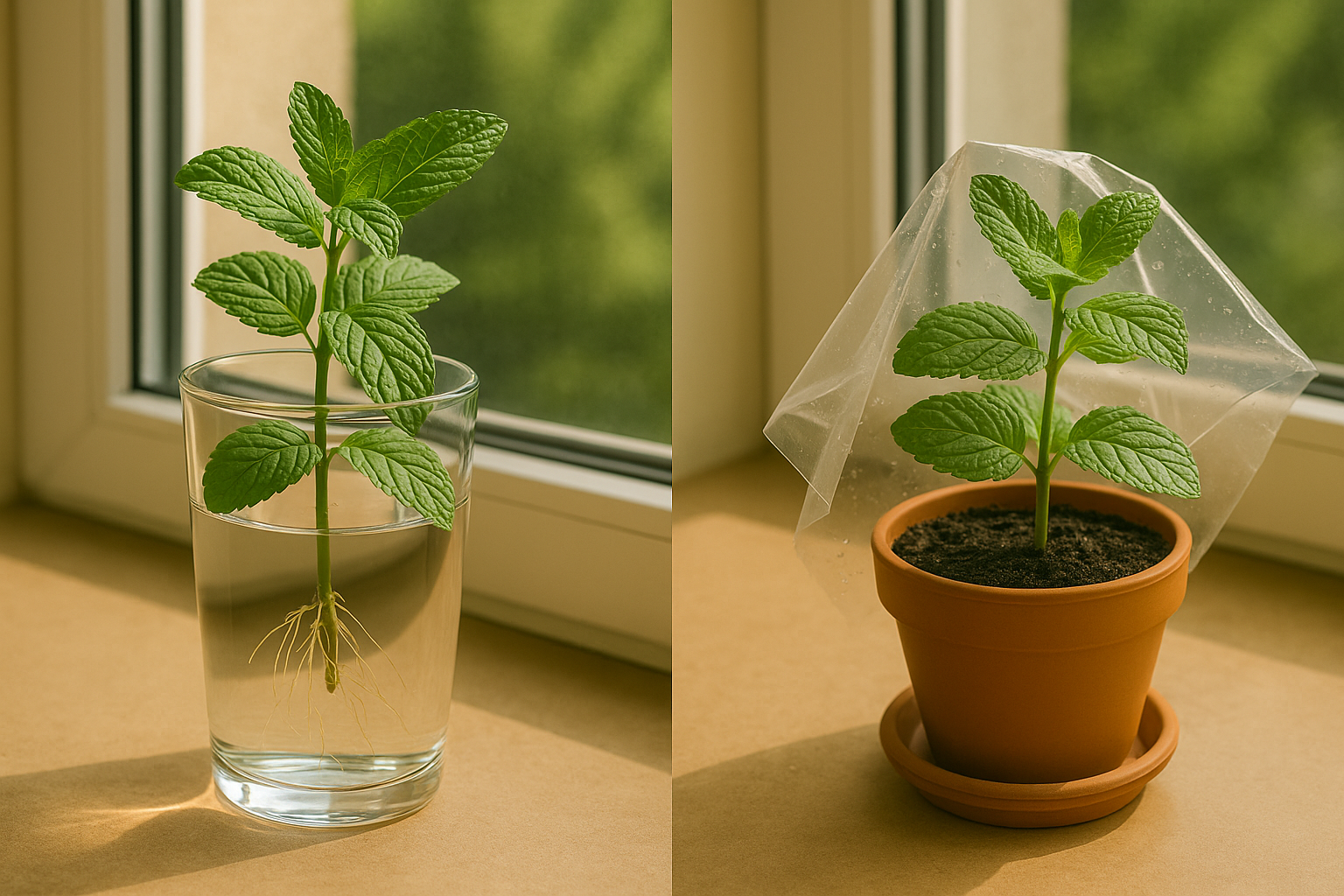 Rooting Mint Cuttings Water vs Soil Methods