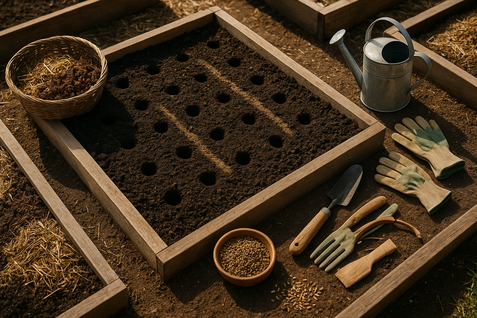 Setting Up the Raised Bed for Lovage