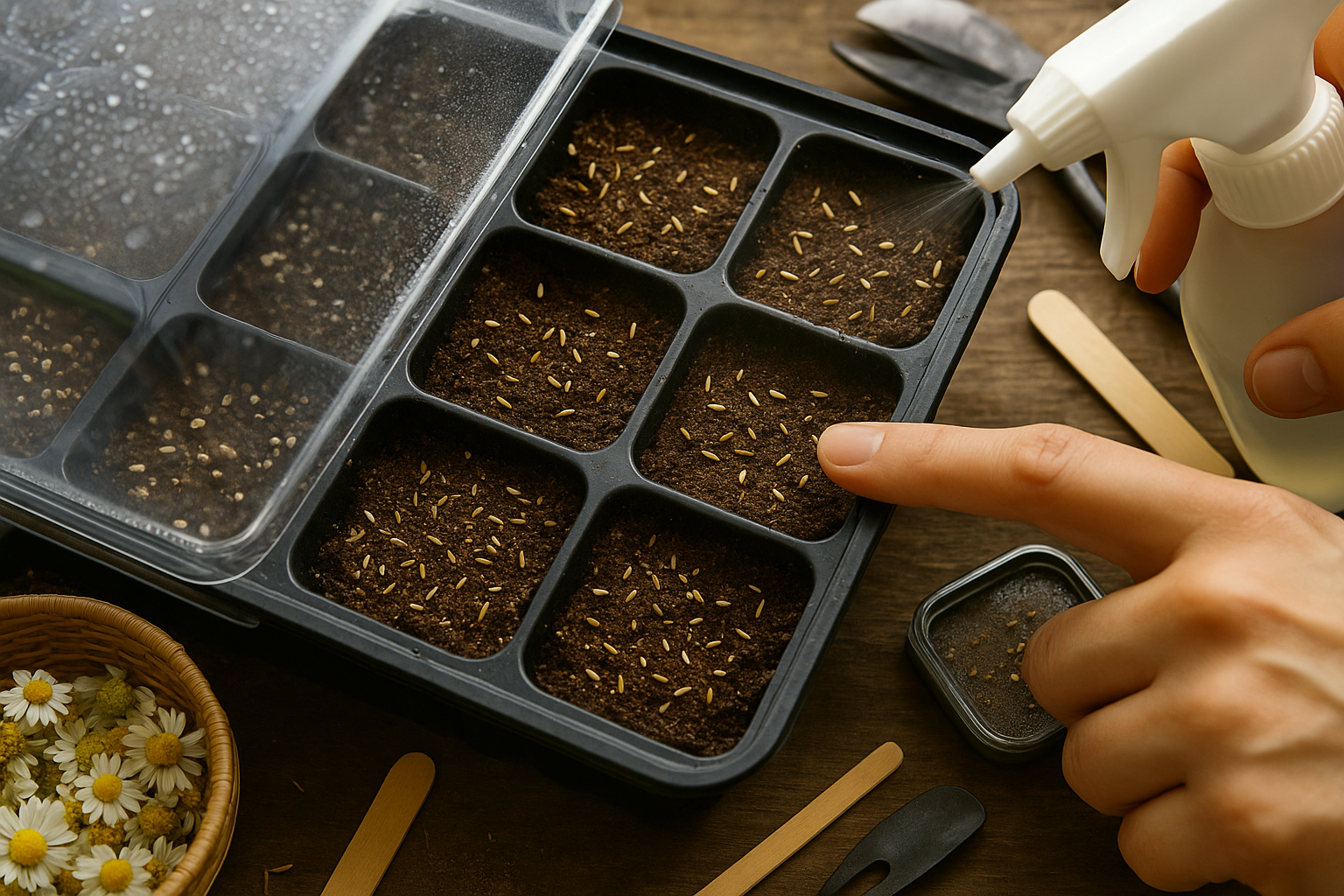 Sowing Chamomile Seeds Indoors