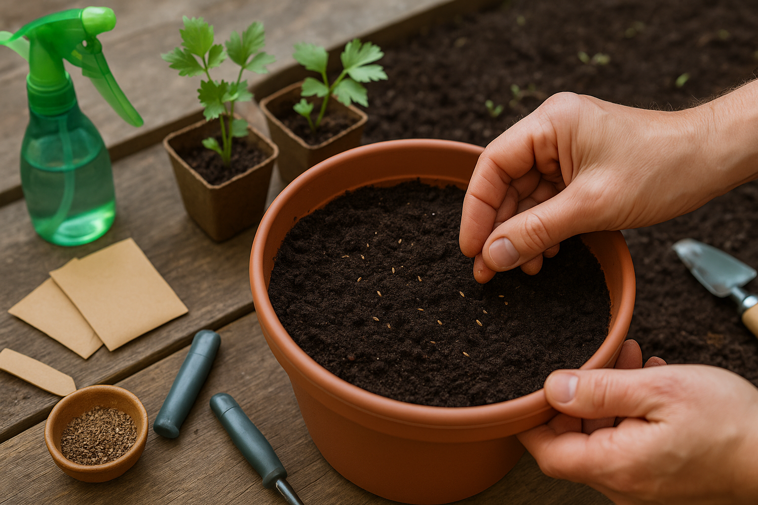 Sowing and Planting Lovage in Containers