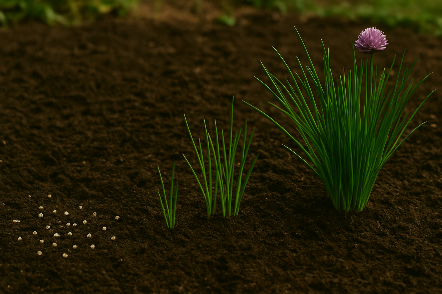 Stages of Chive Growth