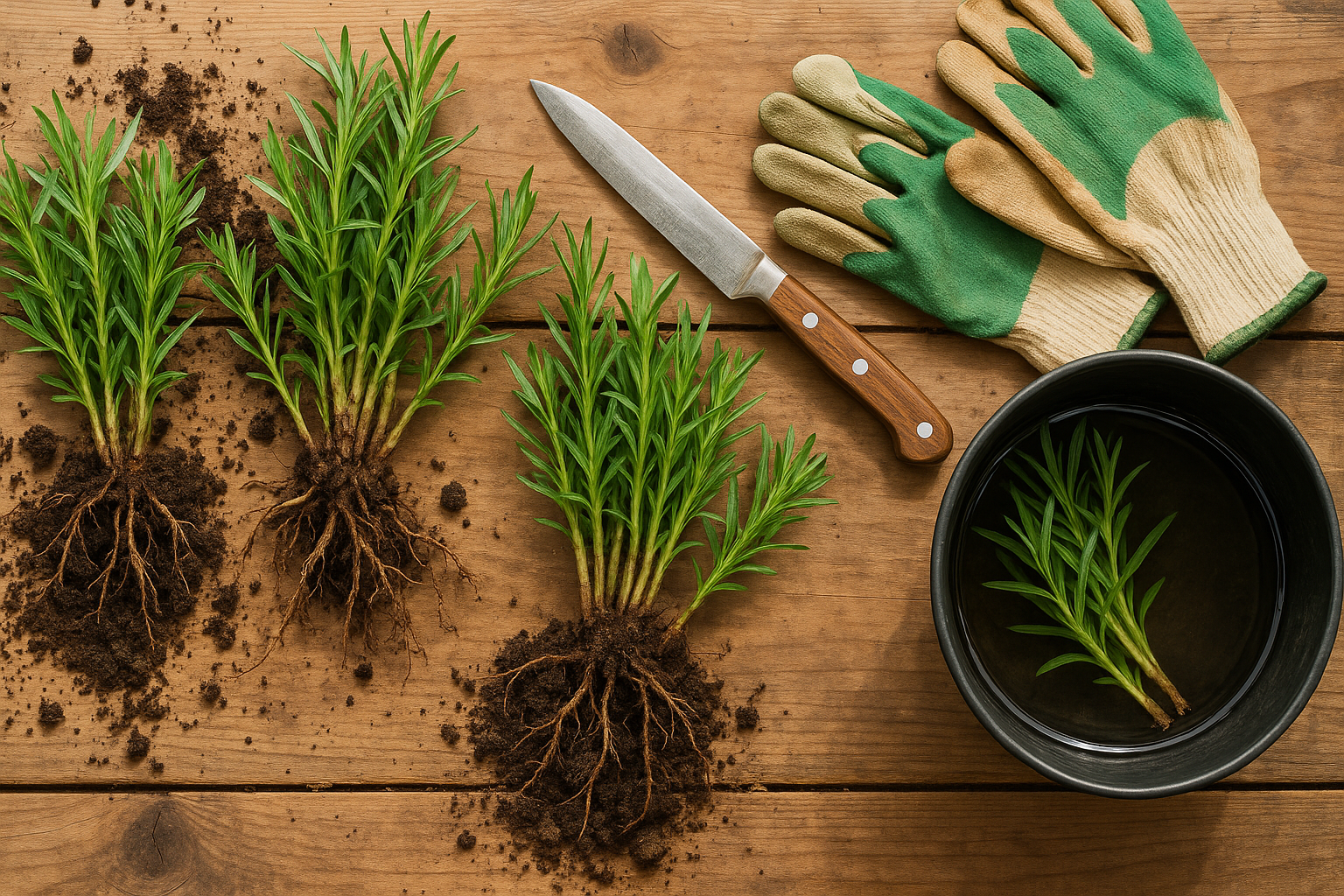 Step-by-Step Tarragon Division
