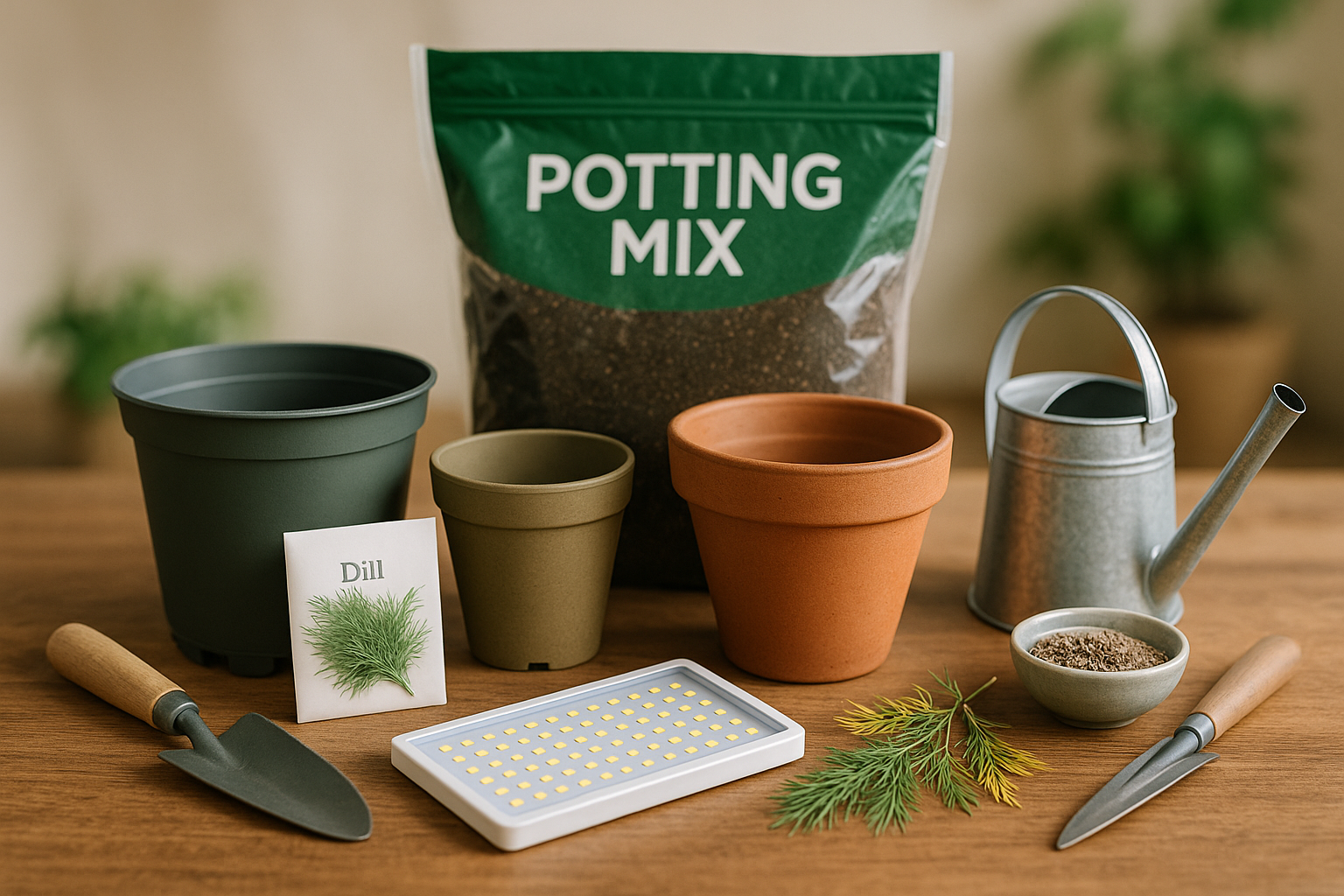 To grow dill indoors successfully start by gathering a few essential supplies