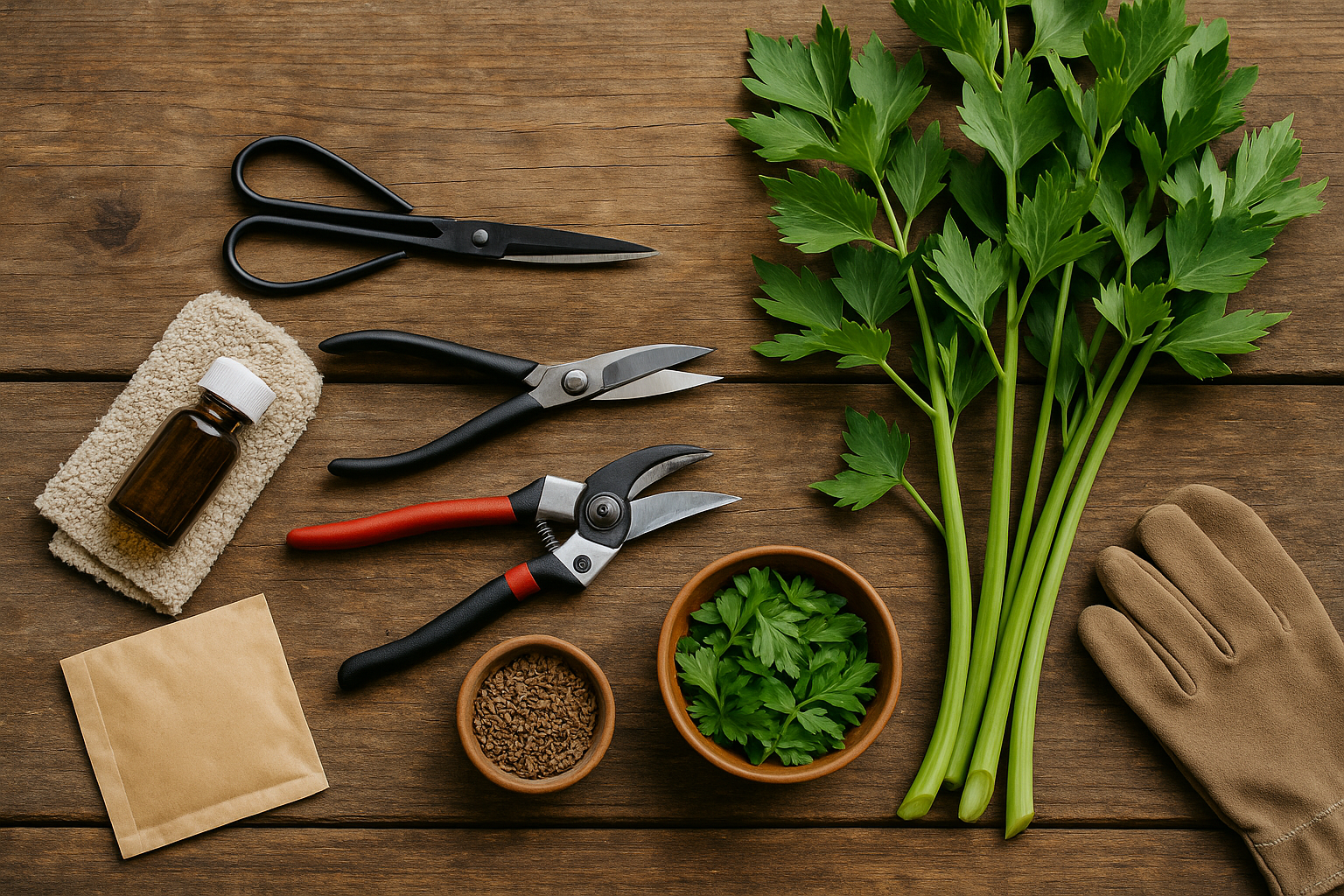 Tools and Preparation for Harvesting Lovage