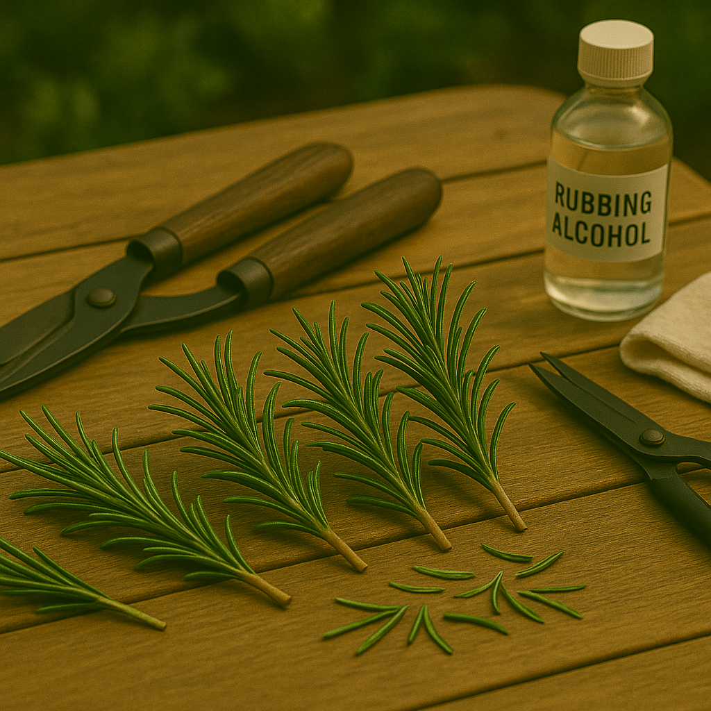 Tools and Preparation for Harvesting Rosemary