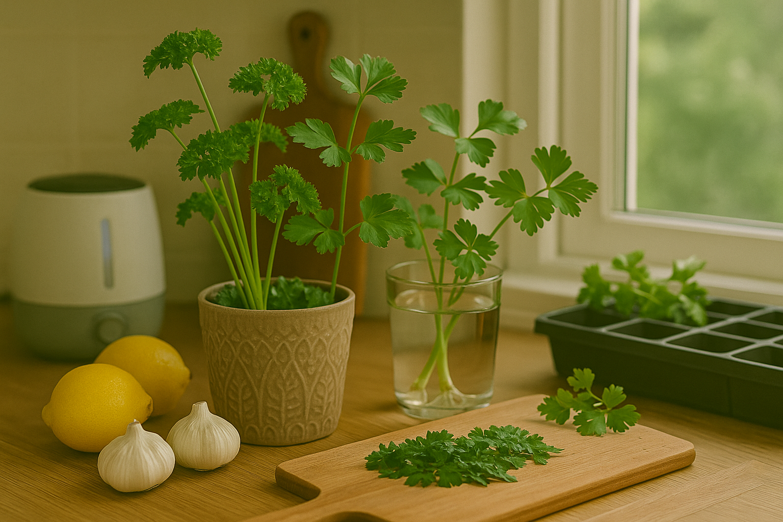 Under Benefits of Regrowing Parsley at Home