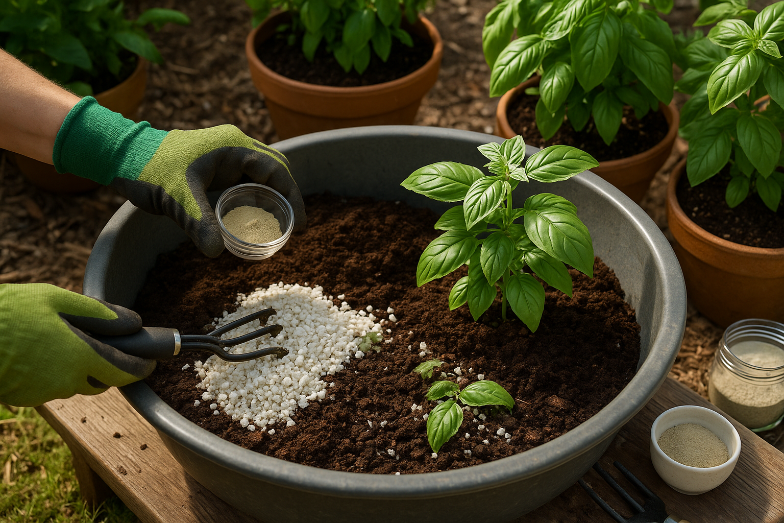 Under DIY Basil Soil Mix Recipes