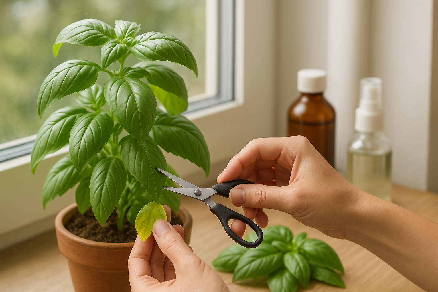 Under the heading Quick Fixes and Long-Term Healthy Basil Care