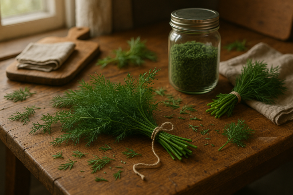 Drying Dill for Long-Term Use