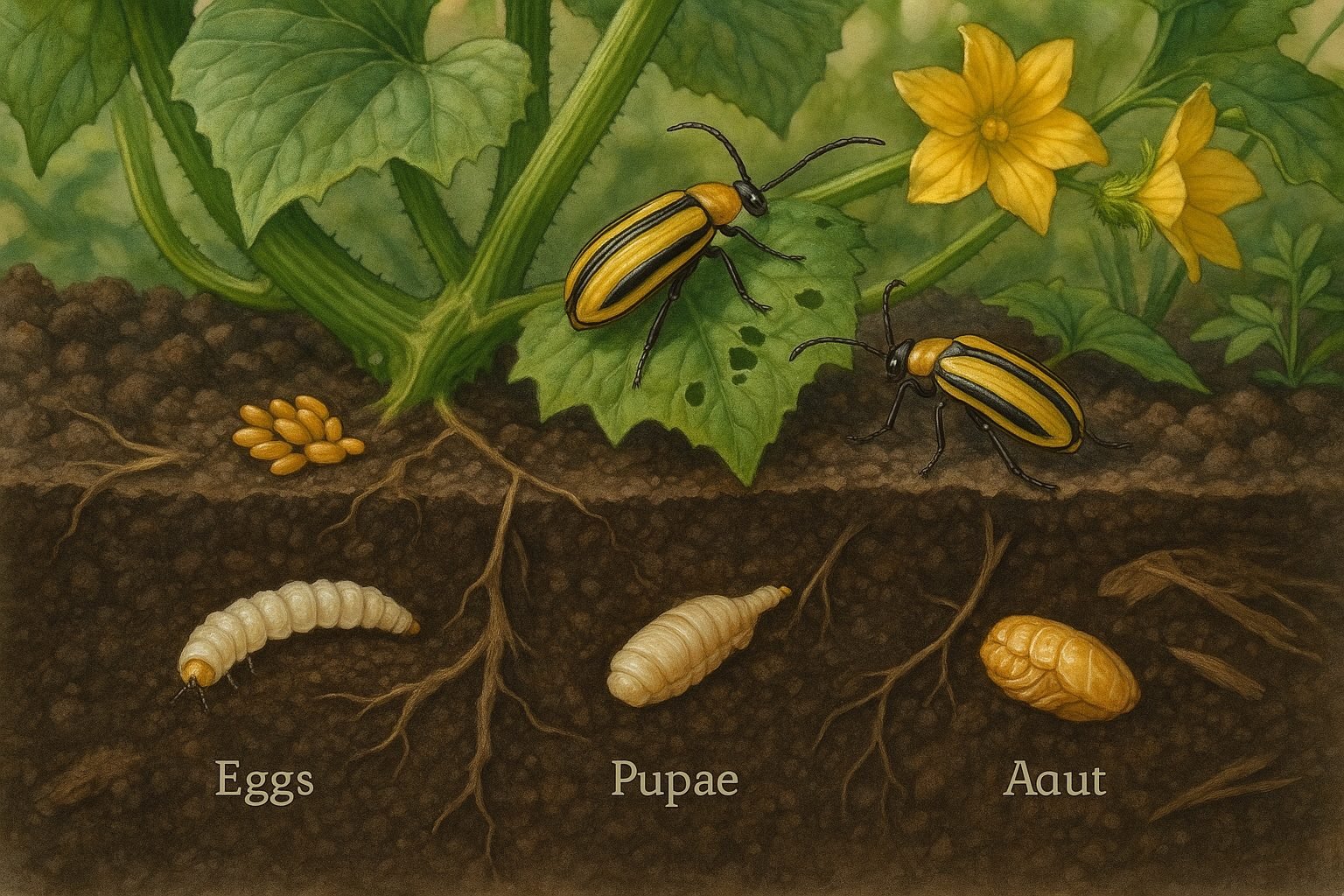 Biology and Life Cycle of Cucumber Beetles