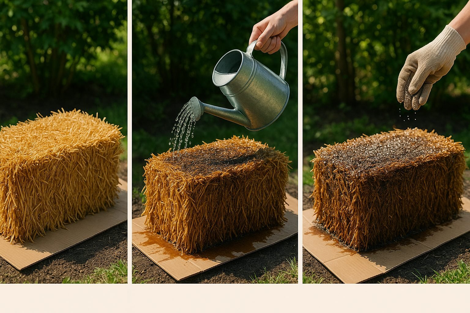 Conditioning the Straw Bales for Planting