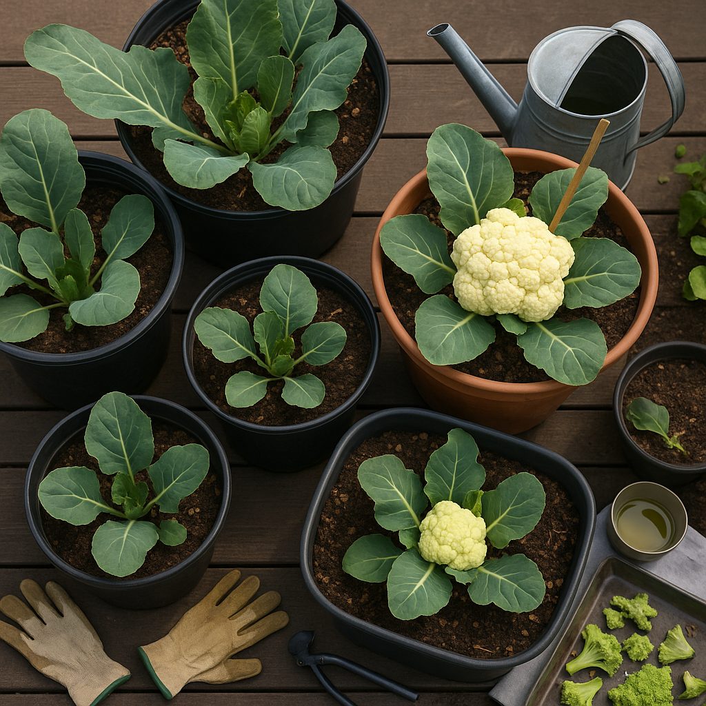 Container and Pot Grown Cauliflower