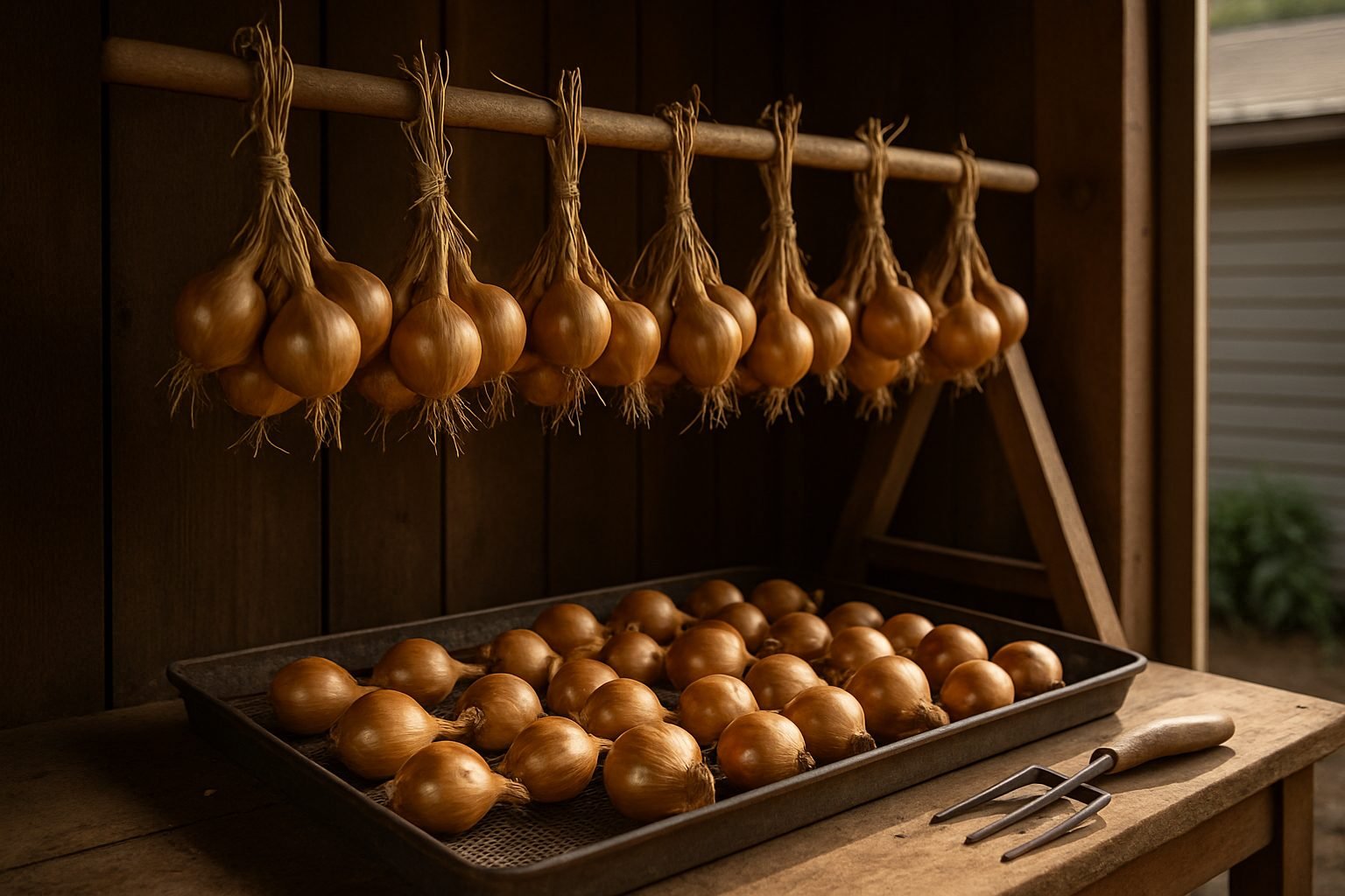 Curing Freshly Harvested Onions