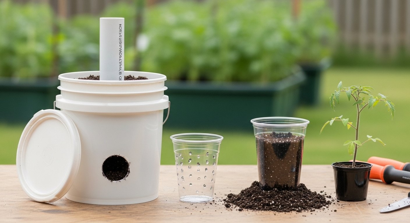 DIY Steps Building a 5-Gallon Self-Wicking Tomato Container