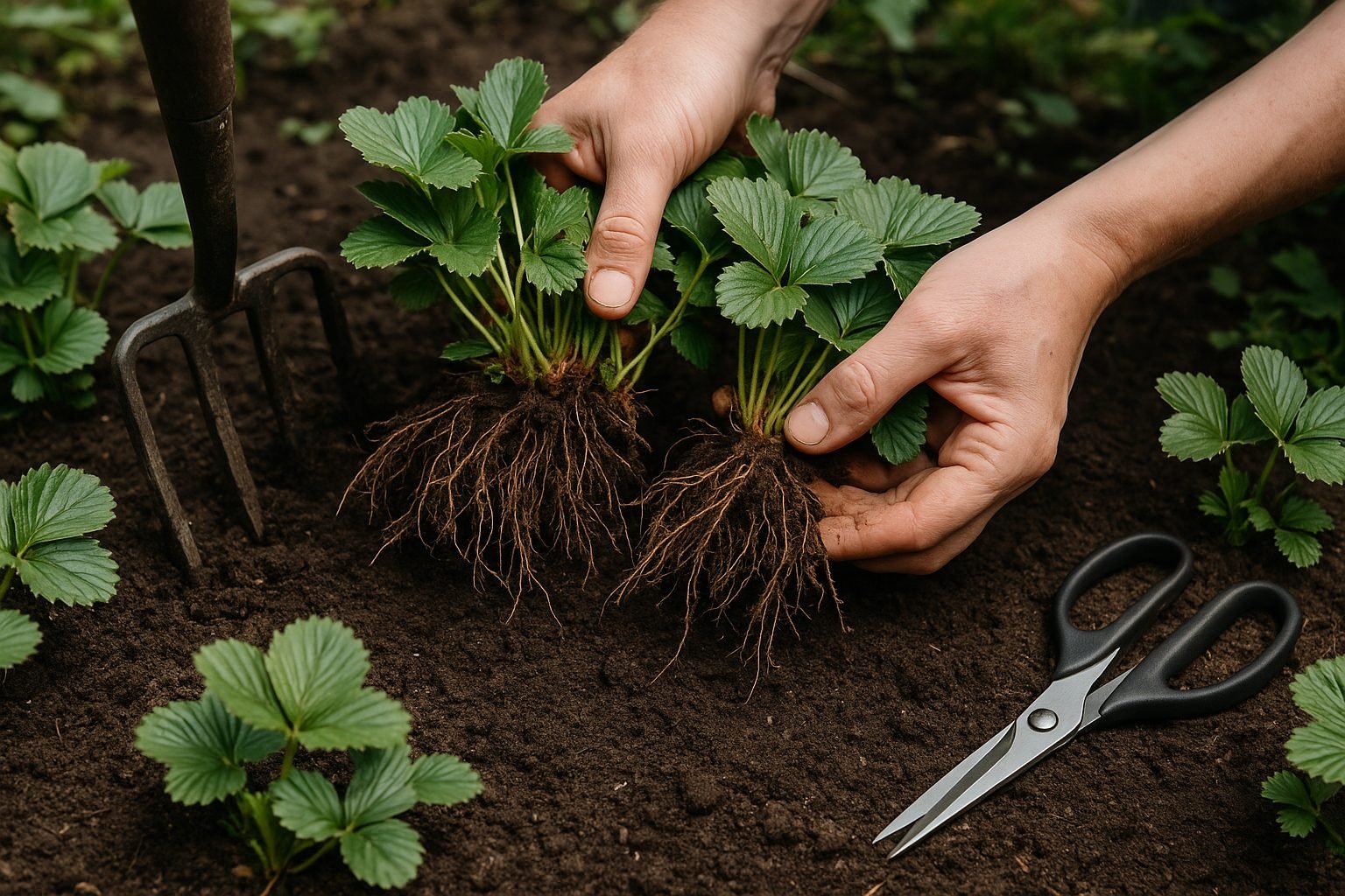 Dividing Mature Strawberry Plants