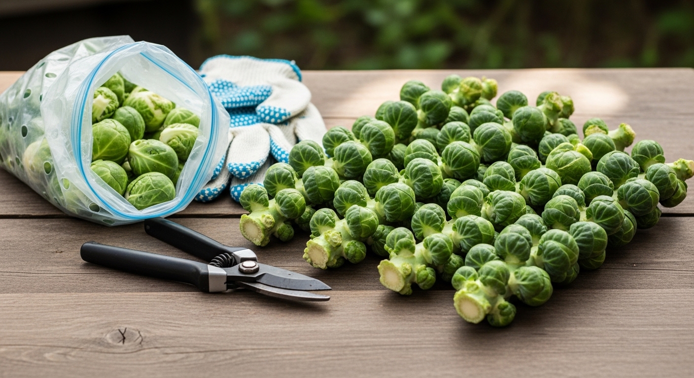 Harvesting and Storing Brussels Sprouts