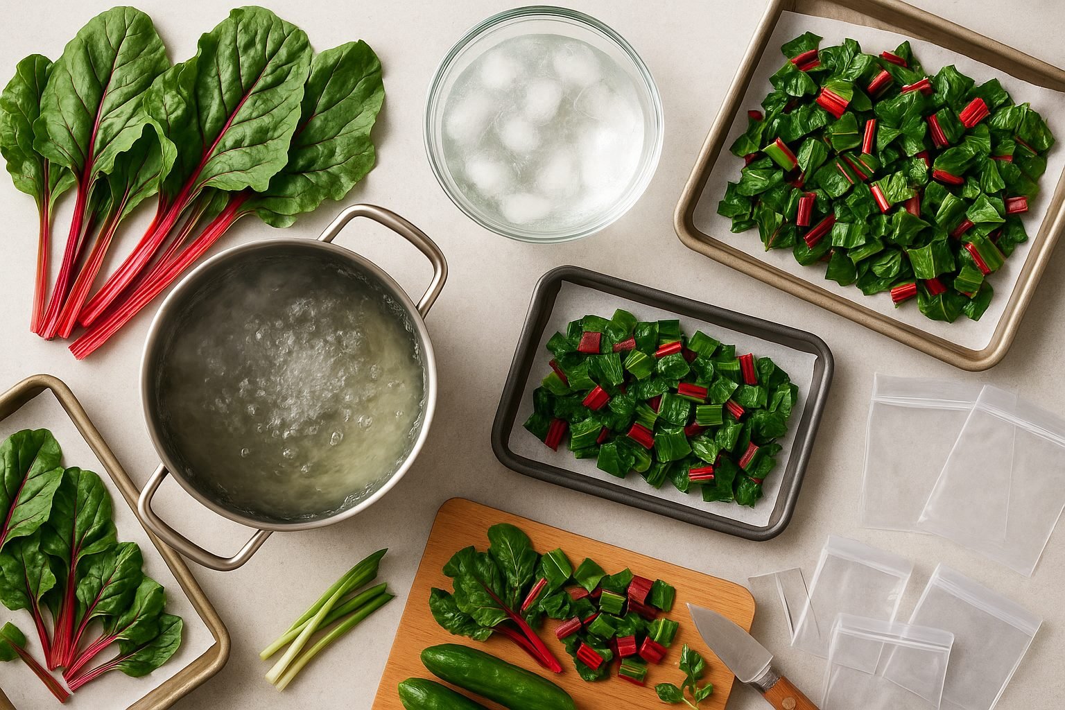 How to Buy Store and Freeze Swiss Chard