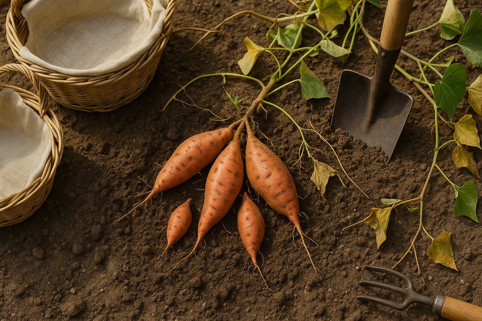 How to Harvest Sweet Potatoes Safely