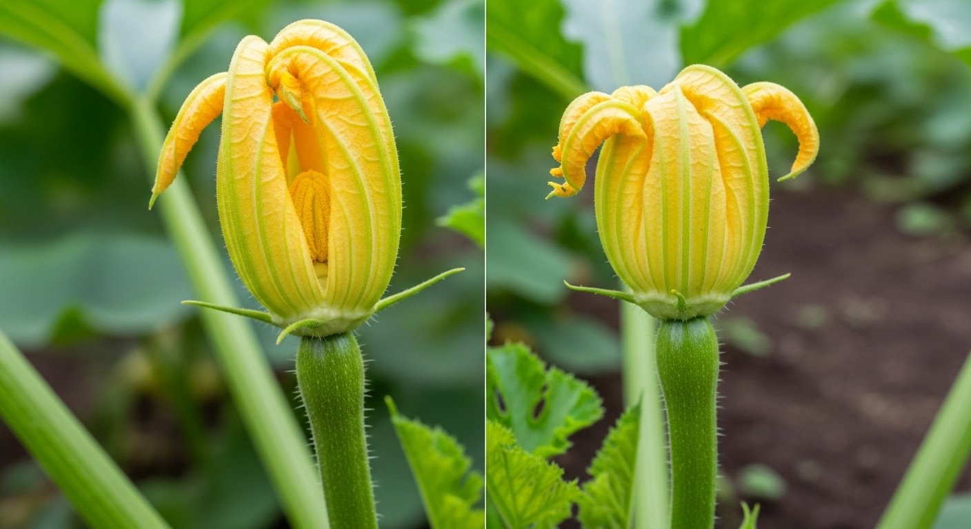 Identifying Male and Female Zucchini Flowers