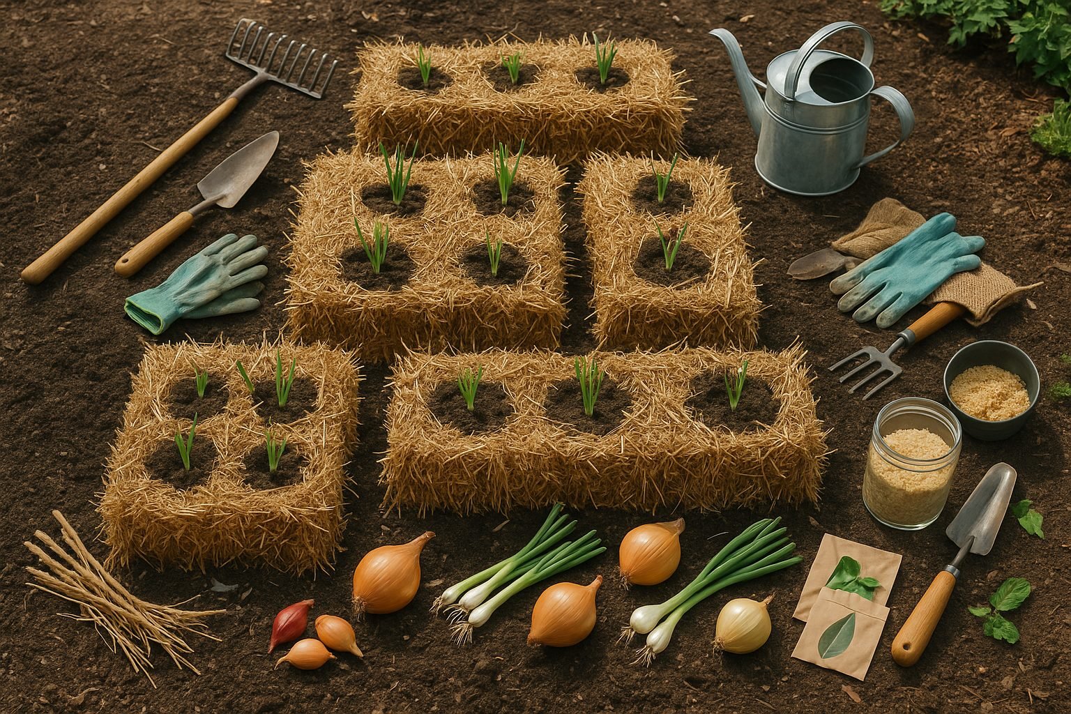 Key Steps to Planting Onions in Straw Bales