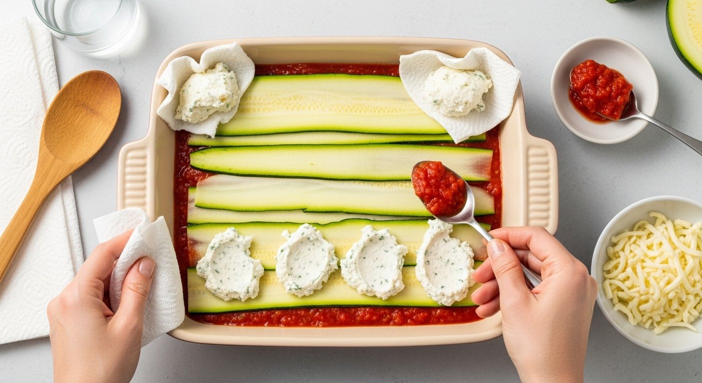 Layering Baking Zucchini Lasagna