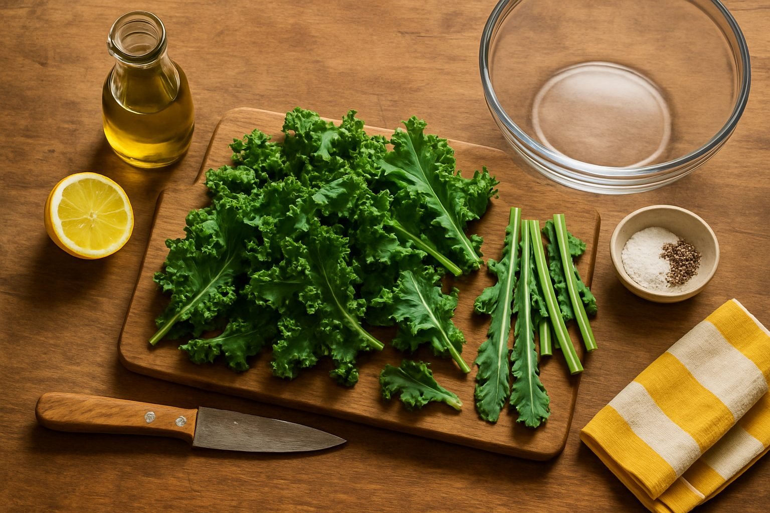 Massaging Kale for Salads