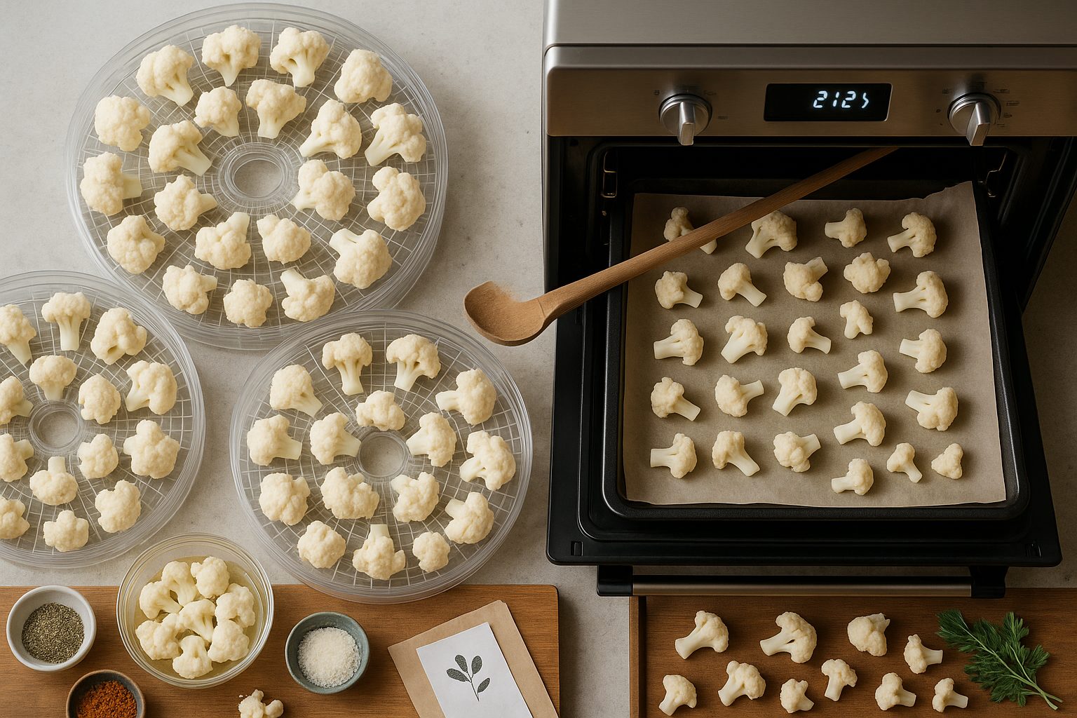 Methods for Dehydrating Cauliflower