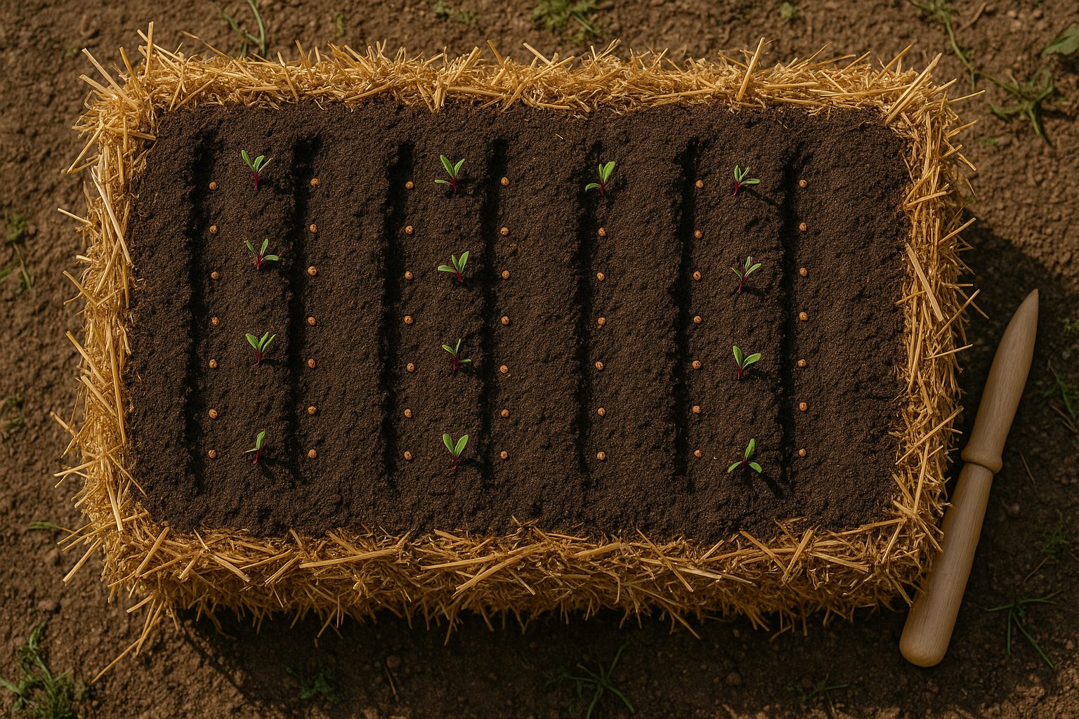 Planting Beets in Straw Bales