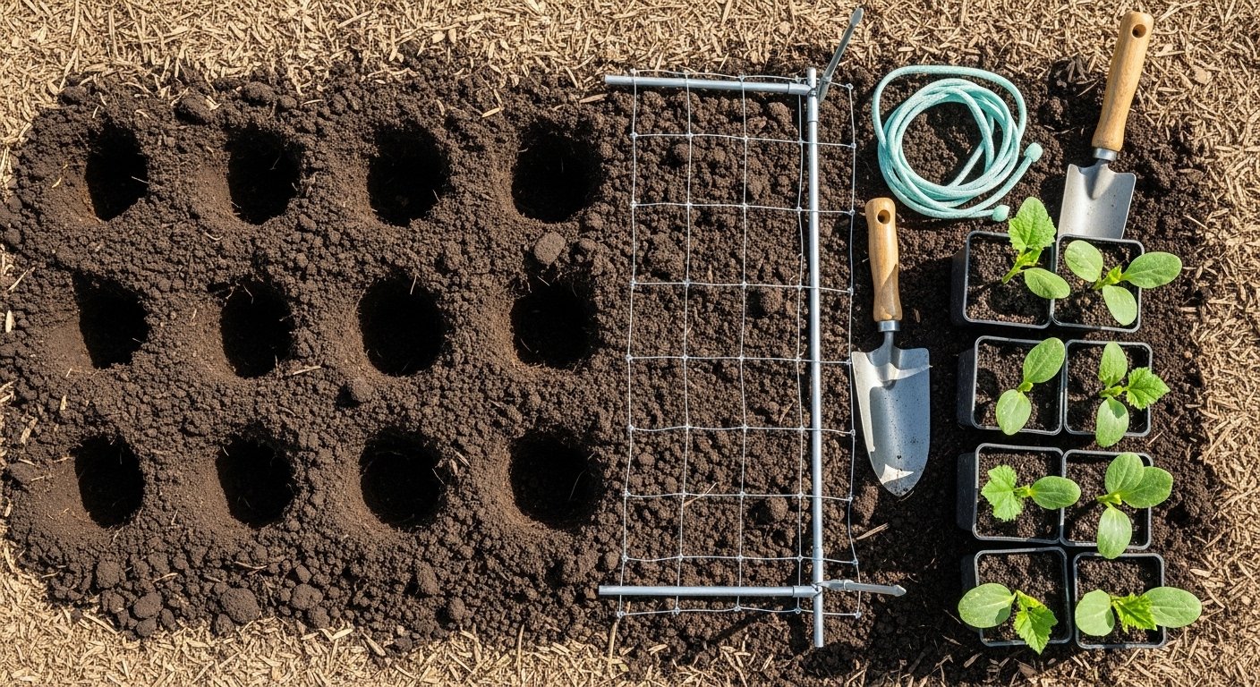 Planting Courgettes for Vertical Growth