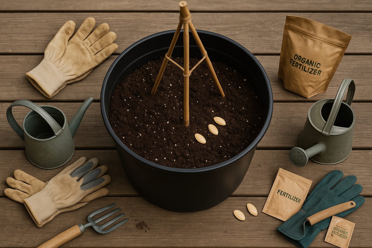 Planting Pumpkins in Pots