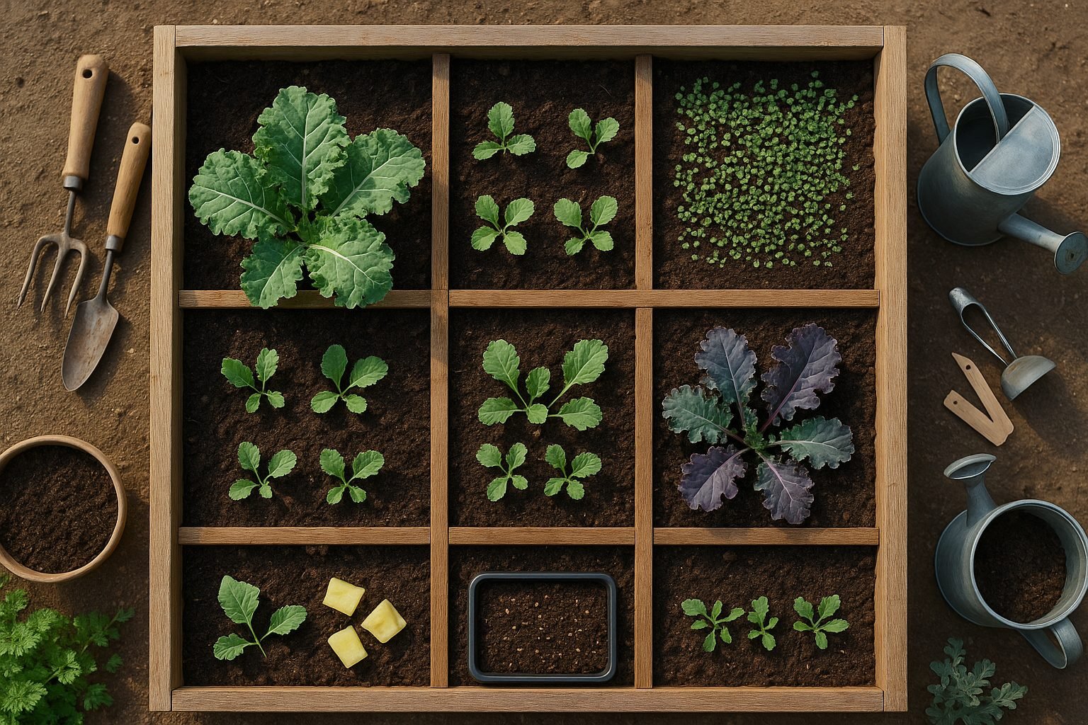 Planting and Caring for Kale in a Square Foot Garden