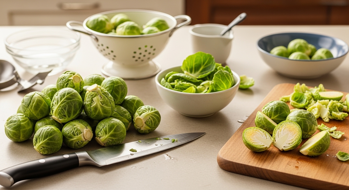 Preparing Brussels Sprouts for Cooking