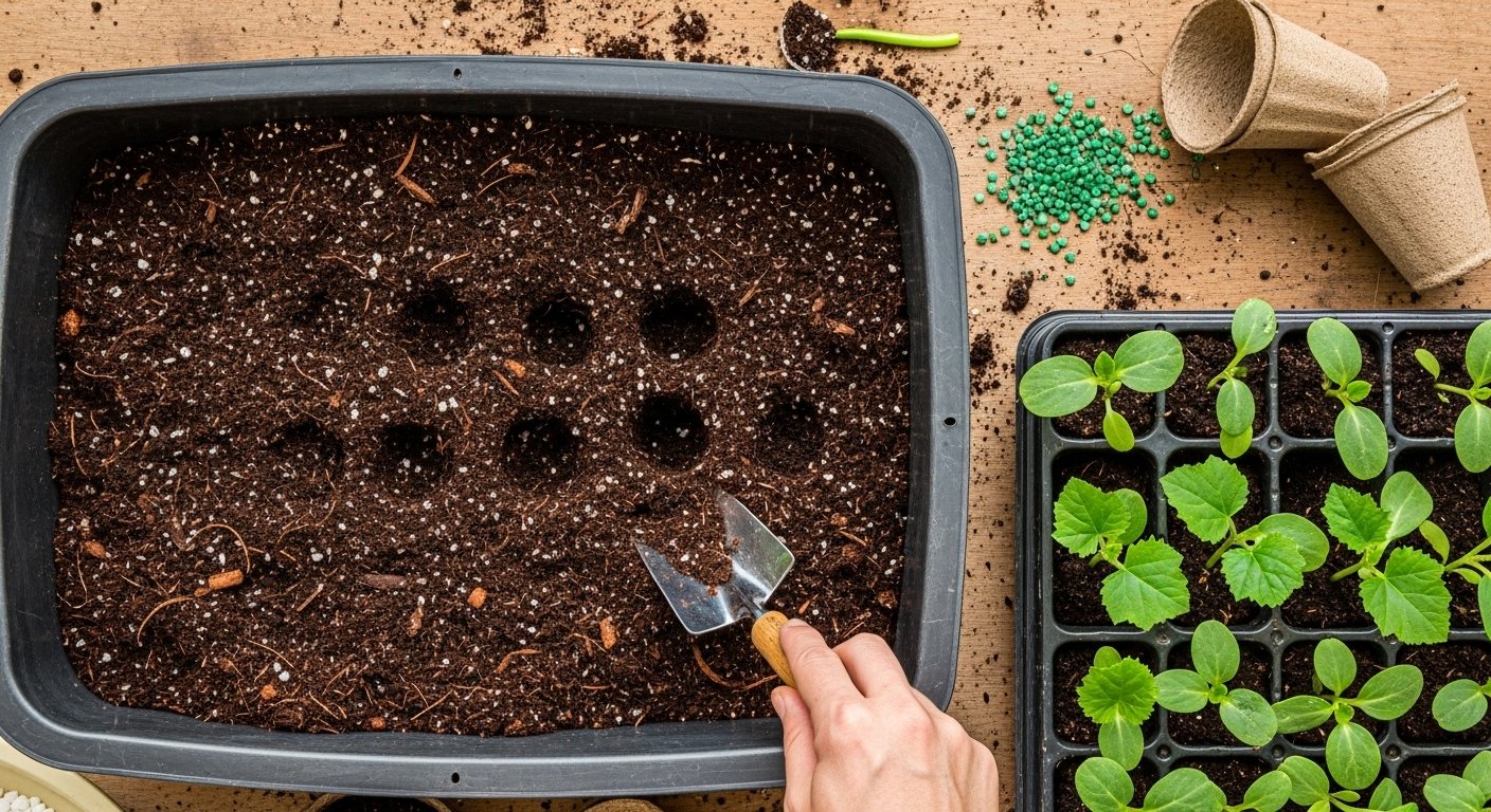 Preparing Potting Mix and Planting Zucchini