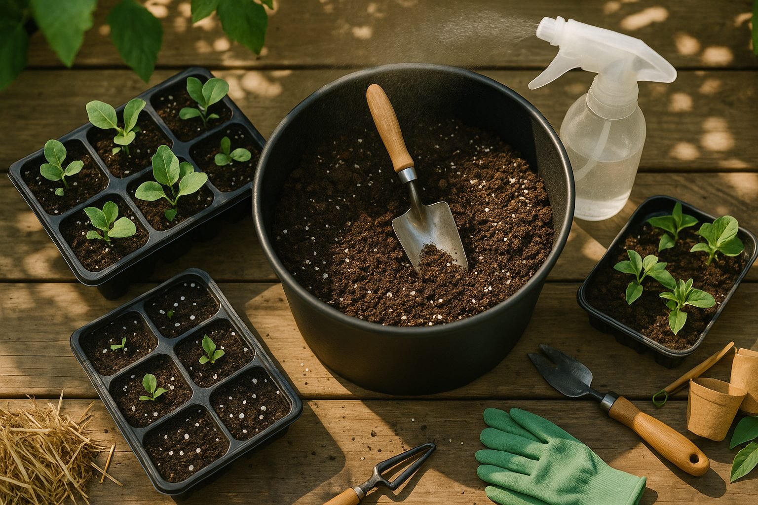 Preparing Soil and Planting Eggplants in Containers