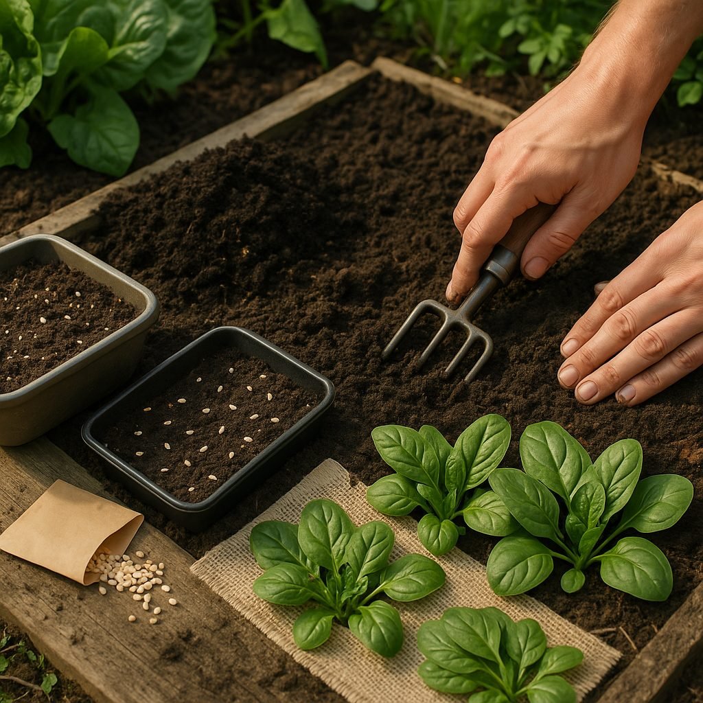 Preparing Soil and Planting Spinach